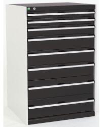 bott Műhely fiókos szekrény Bott Cubio, 120 x 80 x 75 cm, 8 fiókos, szürke-antracit