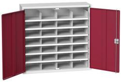 bott Verso fém műhelyszekrény rekesszel, 100 x 105 x 35 cm, 28 rekeszes, szürke-piros