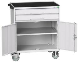 bott Verso mobil íróasztal fiókokkal, 96, 5 x 80 x 55 cm, 2 fiók, szekrény, matrac, szürke-szürke