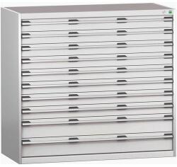 bott Műhely fiókos szekrény Bott Cubio 200, 120 x 130 x 65 cm, 10 fiókos, szürke-szürke