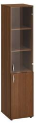 Alfa Office Alfa 500 magas, keskeny szekrény, 178 x 40 x 47 cm, kombinált ajtóval - jobbos kivitel, dió mintázat - manutan - 168 618 Ft