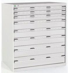 bott Műhely fiókos szekrény Bott Cubio, 120 x 105 x 65 cm, 8 fiókos, szürke-szürke