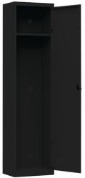 Vinco hegesztett öltözőszekrény, 1 rekeszes, 500 mm, hengerzárral, fekete/fekete