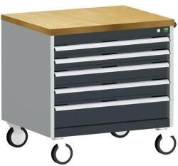 bott Cubio mobil fiókos szekrény, 79 x 80 x 65 cm, 5 fiókos, multiplex, szürke-antracit