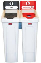 Rubbermaid Slim Jim szelektív hulladékgyűjtő sziget 174 l, fekete-piros_NL