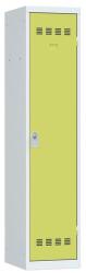 Vinco hegesztett öltözőszekrény válaszfallal, 1 rekeszes, 400 mm, hengerzárral, szürke/zöld