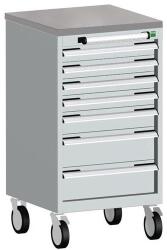 bott Cubio mobil komód, 99 x 52, 5 x 52, 5 cm, 7 fiókos, linóleum, szürke-szürke