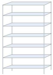 Schulte Design Hathor fém polcállvány, alapkivitel, 230 x 130 x 30 cm, 1 100 kg, 7 polc, horganyzott