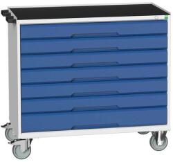 bott Verso mobil íróasztal fiókokkal, 96, 5 x 105 x 55 cm, 7 fiókos, matt, szürke-kék