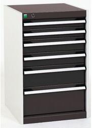 bott Műhely fiókos szekrény Bott Cubio, 80 x 52, 5 x 65 cm, 6 fiókos, szürke-antracit