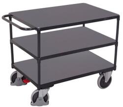 Variofit Polcos kocsi fogantyúval, 500 kg-ig, 3 polc, 92 x 119 x 70 cm, szürke