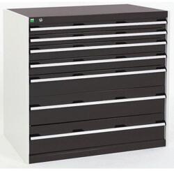 bott Műhely fiókos szekrény Bott Cubio, 100 x 105 x 65 cm, 7 fiókos, szürke-antracit