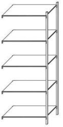 Schulte Design Fém polcállvány, hozzáépíthető, 200 x 100, 6 x 53, 5 cm, 1 300 kg, 5 polccal, ezüst