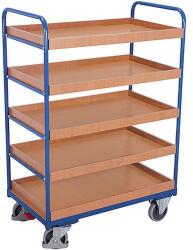 Cordes Magaspolcos kocsi, 250 kg-ig, 5 polc emelt élekkel, 153 x 126 x 80 cm, kék