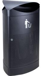 VEPA BINS Háromszög alakú kültéri szemeteskosár, 60 l, fekete