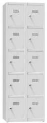 Polak Fém szekrény, 10 doboz, 1850 x 600 x 500 mm, szürke/szürke