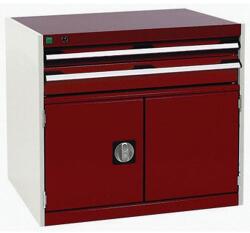 bott Műhely fiókos szekrény Bott Cubio, 70 x 80 x 75 cm, 2 fiók, 1 szekrény, szürke-piros