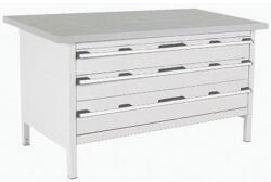 bott Műhelyasztal Bott Cubio Tároló, 84 x 150 x 75 cm, 3 fiók, linóleum, szürke-szürke