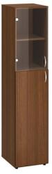 Alfa Office Alfa 500 magas, keskeny szekrény, 178 x 40 x 47 cm, kombinált ajtóval - balos kivitel, dió mintázat - manutan - 166 116 Ft
