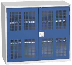 bott Műhelyszekrény polcokkal Bott Verso, drótajtó, 2 polc, 100 x 130 x 55 cm, szürke-kék