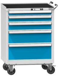 POLAK ZD műhelykocsi, 5 fiókos, 1060 x 731 x 600 mm, szürke/kék