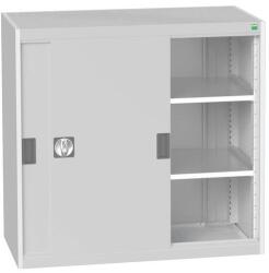 bott Műhelyszekrény tolóajtókkal, 100 x 105 x 52, 5 cm, 2 polccal, szürke-szürke