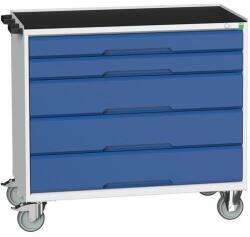 bott Verso mobil íróasztal fiókokkal, 96, 5 x 80 x 55 cm, 5 fiókos, matt, szürke-kék - manutan - 682 104 Ft