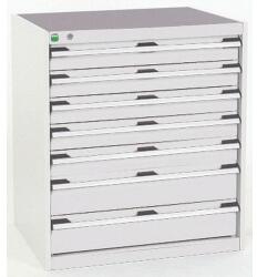bott Műhely fiókos szekrény Bott Cubio, 90 x 80 x 75 cm, 7 fiókos, szürke-szürke