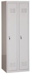 Duro Pop hegesztett öltözőszekrény, 2 részes, szürke/szürke, hengerzár