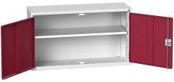 bott Verso fali szekrény, 60 x 105 x 35 cm, szürke-piros - manutan - 256 019 Ft