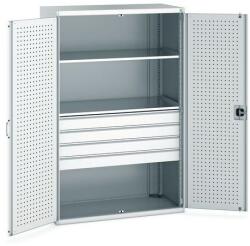 bott Fiókos műhelyszekrény Bott Cubio 160, 200 x 130 x 65 cm, 2 polc, 4 fiók, szürke-szürke
