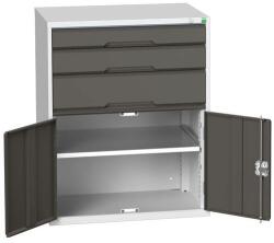 bott Műhely fiókos szekrény Bott Verso, 100 x 80 x 55 cm, 3 fiók, 1 szekrény, szürke-antracit