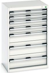 bott Műhely fiókos szekrény Bott Cubio, 100 x 65 x 52, 5 cm, 7 fiókos, szürke-szürke