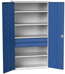 bott Fiókos műhelyszekrény Bott Verso, 200 x 105 x 55 cm, 4 polc, 2 fiók, szürke-kék