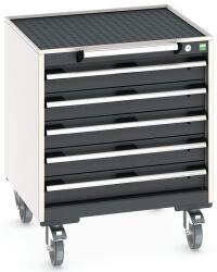 bott Cubio mobil fiókos szekrény, 78, 5 x 65 x 65 cm, 5 fiókos, matt, szürke-antracit