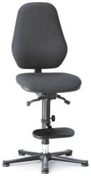 Bimossa Antisztatikus ESD munkaszék Bimos Basic 9156E siklóval, lábtartóval, szövet, magas háttámla, fekete