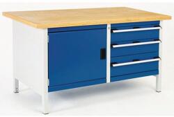 bott Műhelyasztal Bott Cubio Tároló, 84 x 150 x 75 cm, 3 fiók, szekrény, linóleum, szürke-kék