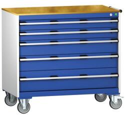 bott Cubio mobil fiókos szekrény, 99 x 105 x 65 cm, 5 fiókos, multiplex, szürke-kék