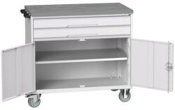 bott Verso mobil íróasztal fiókokkal, 98 x 105 x 60 cm, 2 fiók, szekrény, linóleum, szürke-szürke