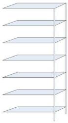 Schulte Design Hathor fém polcállvány, hozzáépíthető, 230 x 100 x 30 cm, 1 100 kg, 7 polc, horganyzott