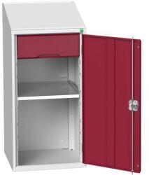 bott Verso asztali szekrény, 113 x 52, 5 x 55 cm, 1 polc, 1 fiók, szürke-piros