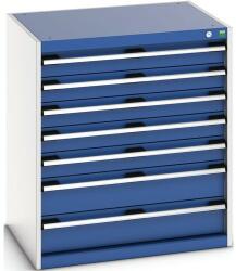 bott Műhely fiókos szekrény Bott Cubio 200, 90 x 80 x 65 cm, 7 fiókos, szürke-kék