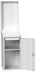 bott Workstation Economy Bott, panellel, 1 polccal, 1 fiókkal, 200 x 52, 5 x 55 cm, szürke-szürke