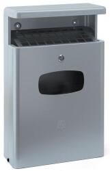 VEPA BINS Kültéri szemeteskosár esővédő tetővel, 16 l, szürke