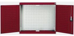 bott Cubio akasztós szekrény, lamella hátlap, 70 x 80 x 32, 5 cm, szürke-piros
