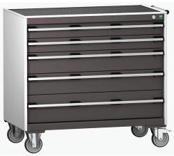 bott Cubio mobil komód, 98, 5 x 105 x 65 cm, 5 fiókos, matt, szürke-antracit