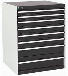 bott Műhely fiókos szekrény Bott Cubio, 100 x 80 x 75 cm, 8 fiókos, szürke-antracit