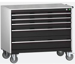 bott Cubio mobil komód, 89 x 105 x 65 cm, 5 fiók, linóleum, szürke-antracit