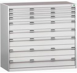 bott Műhely fiókos szekrény Bott Cubio 200, 120 x 130 x 65 cm, 8 fiókos, szürke-szürke