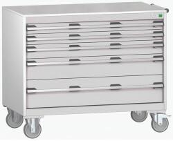 bott Cubio mobil komód, 89 x 105 x 65 cm, 5 fiókos, linóleum, szürke-szürke